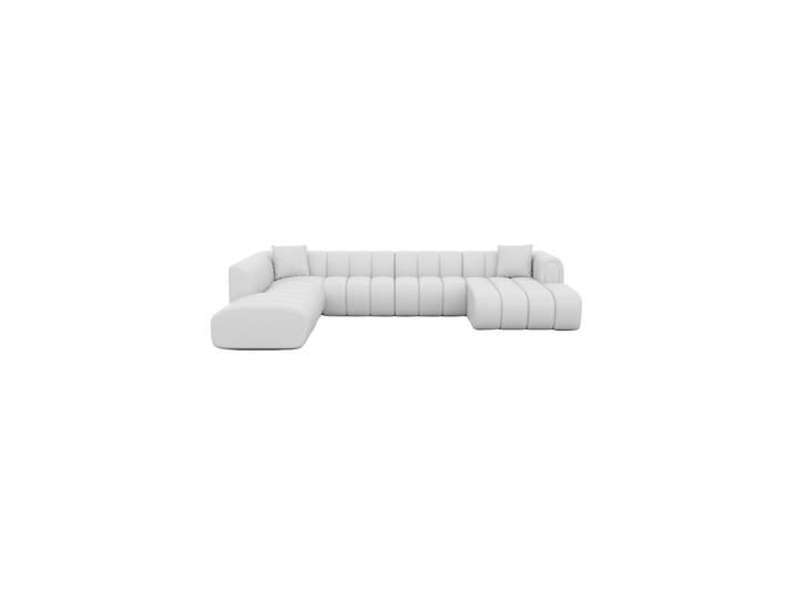 7-Sitzer Design Echtleder Panorama-Sofa „Oliva Lounge“ Echtleder White BLOOMINGLOFT Collection