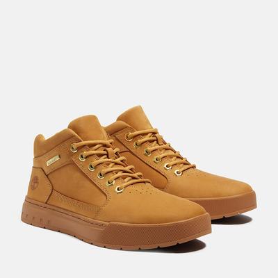 Sneaker TIMBERLAND "MAPLE GROVE - MID LACE SNEAKER", Herren, Gr. 47,5, wheat nubuck, Leder, Schuhe Sneaker