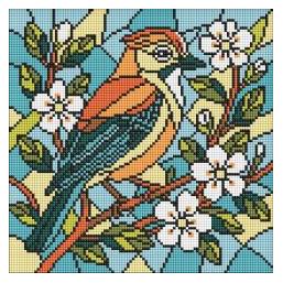 Ideyka Diamantmosaik - Buntglas, Jay 30x30cm (70187563)