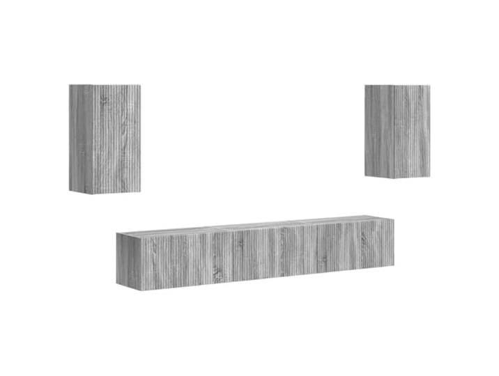 KTHLBRH TV-Möbel-Set, 5 Stück, Grau, Sonoma-Holz, technisch 2 Wandschränke, 3 TV-Schränke, Wandmontage, Sonoma-Grau, minimalistisches Design
