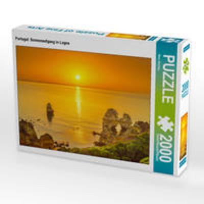 CALVENDO Puzzle Portugal: Sonnenaufgang in Lagos 2000 Teile Puzzle quer | 2000 Teile Lege-Größe 90 × 67 cm Foto-Puzzle für glückliche Stunden
