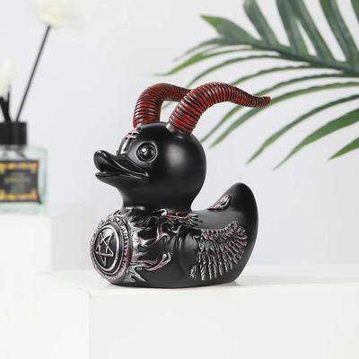 Uplift Treasures Dark Gothic Duck Resin Statue Halloween Home Decor Ornament satan Duck