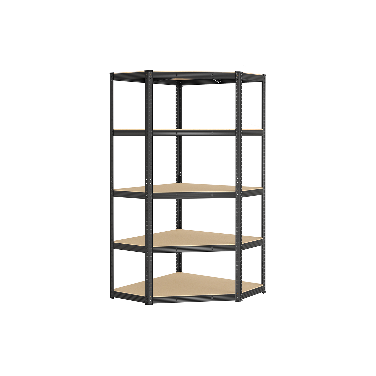 SONGMICS Eckregal bis 875 kg belastbar tintenschwarz-naturbeige B34GLR080B01