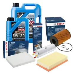 Inspektionspaket Bosch Wechselset Liqui Moly 5W-30