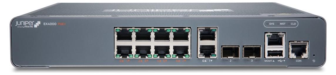 Juniper EX4000-8P, Managed, L2/L3, Gigabit Ethernet (10/100/1000), Power over Ethernet (PoE), Rack-Einbau, 1U