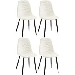 CLP 4er Set Stühle Giverny Samt   Farbe: cremeweiß, Material: Samt