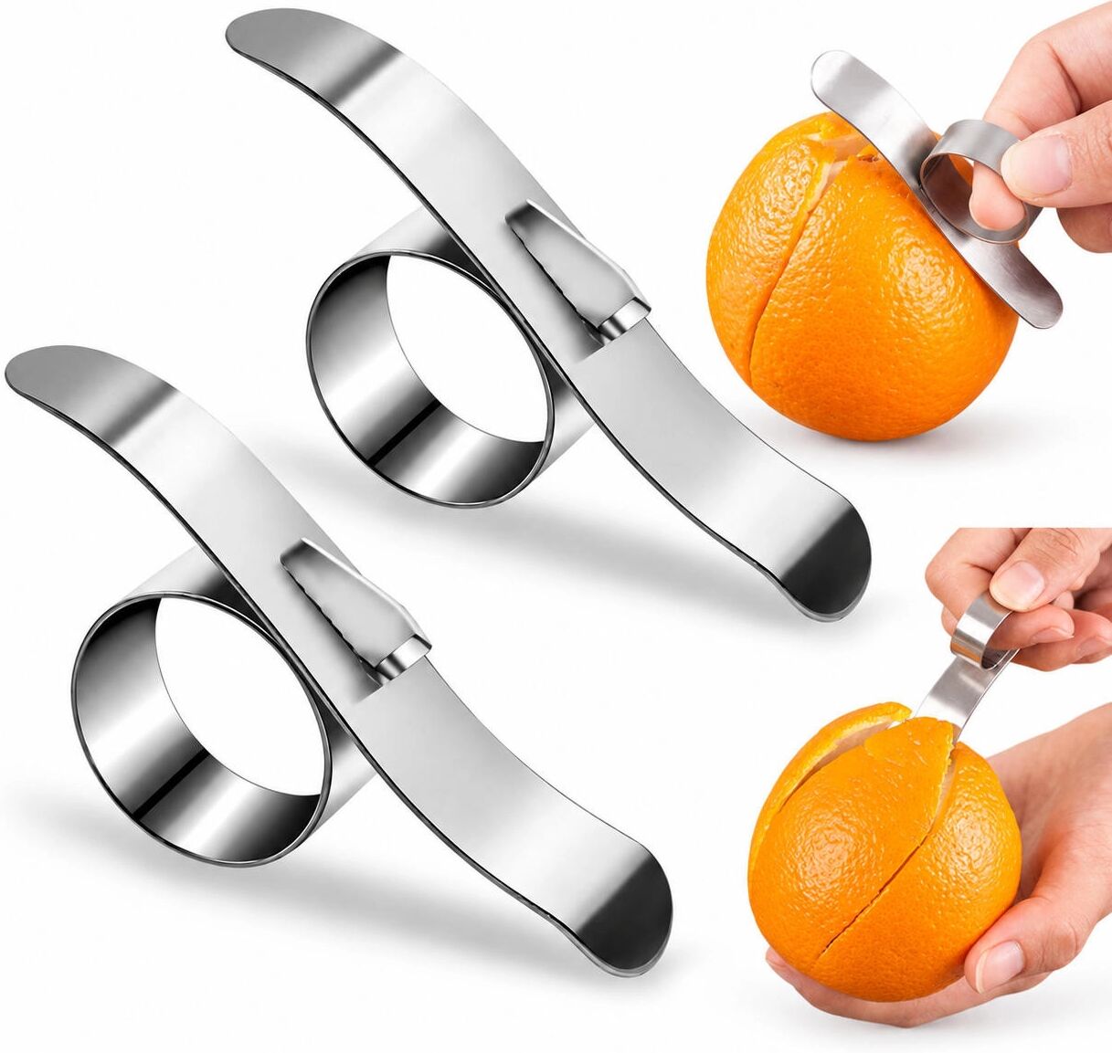 INF Edelstahl Orangenschäler (2er-Pack)