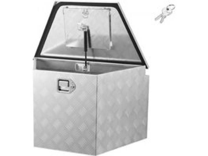 VEVOR Deichselbox Truckbox 838 x 483 x 457 mm aus Aluminium, 50 kg Belastbare Werkzeugaufbewahrungsbox mit Schloss & Schlüsseln, Anhängerbox für Pickup-Ladeflächen Wohnmobile SUVs Geländewagen, Silber