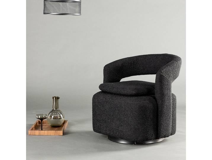 Fauteuil Laurel Noir/Noir Bouclé 69 x 75 x 72cm