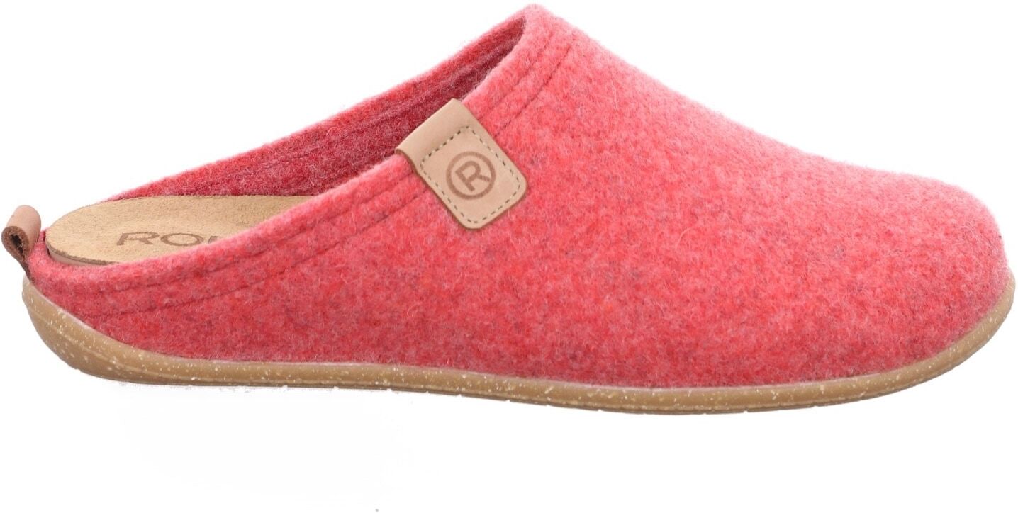 Pantoffel ROHDE "GREENYS N35", Damen, Gr. 36, Filz, rot (hellrot), meliert, Schuhe Pantoffel, Hausschuh, Clog, Homeslipper mit herausnehmbarer Innensohle hellrot 36, Filz