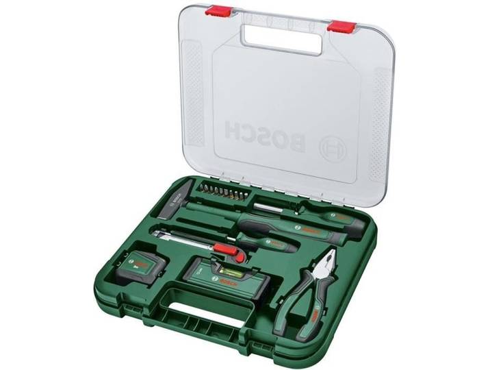 Coffret d'outils à main Bosch « Universel » 17 pièces (kit d'outils de réparation polyvalent pour une utilisation à domicile)