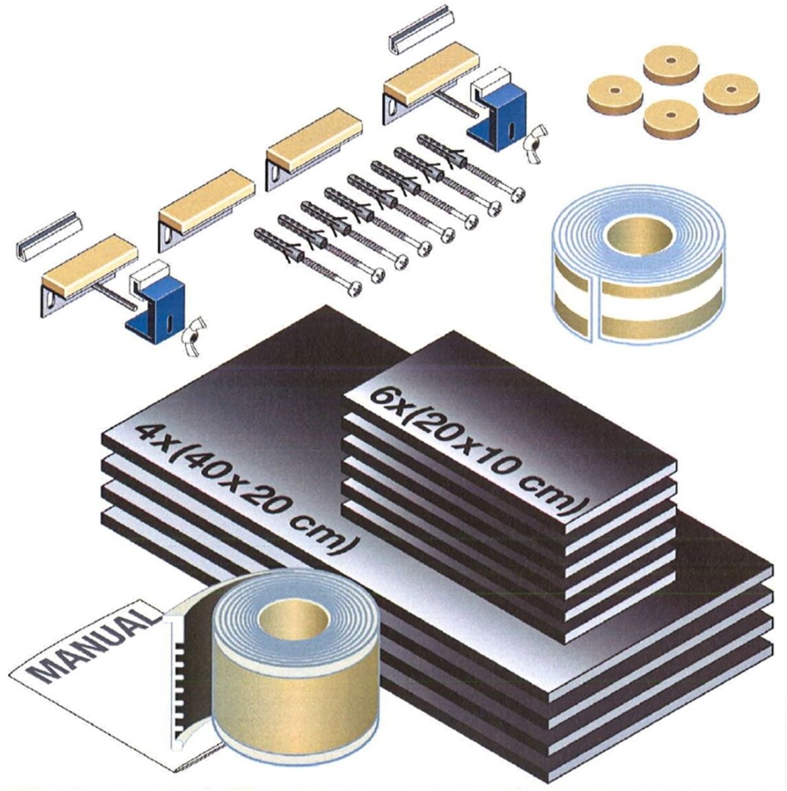 LAUFEN Schallschutzset, zu Stahlwannen Palladium, Thallium Duo, Thallium oval LAUFEN 29898.0, 298 H2989800000001