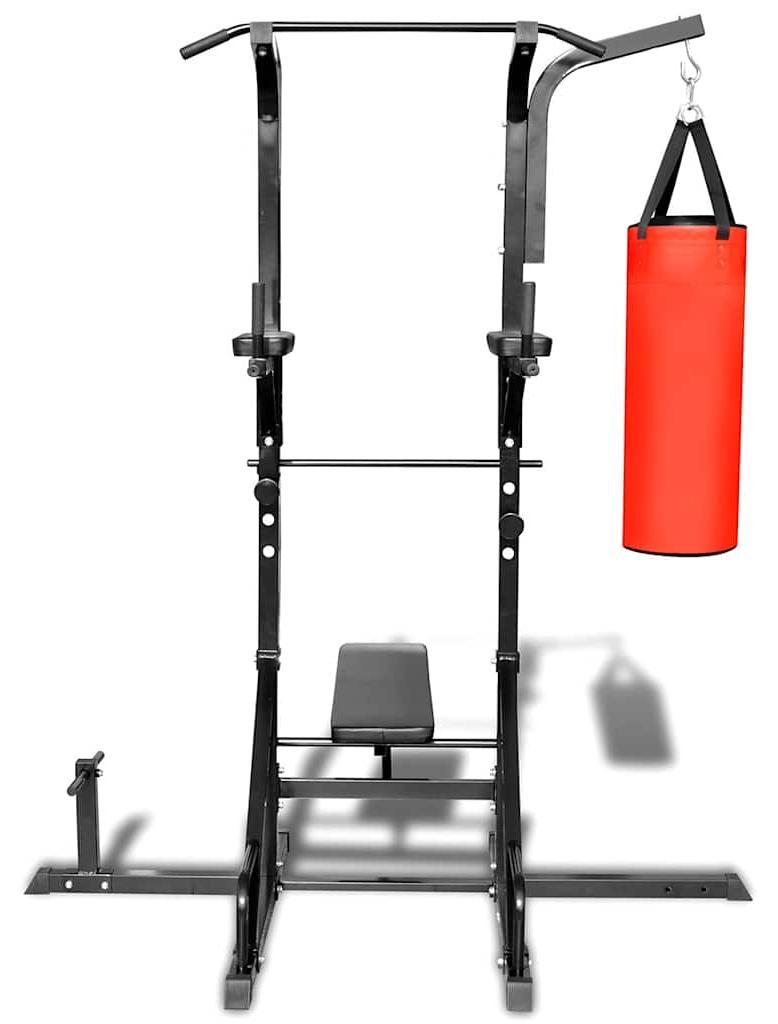 vidaXL Fitness Kraftturm mit Trainingsbank und Boxsack