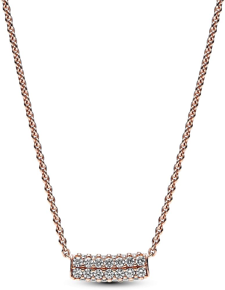 Collier Pandora Barre Double Rang Pavée Pandora Timeless Femme