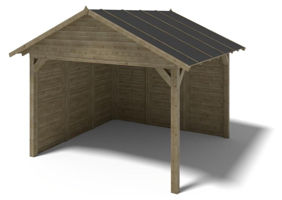 Gartenlaube Gartenpavillon 4.04x4.04m mit Paneelen - Imprägniert