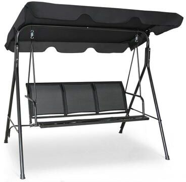 Costway 3 Person Patio Swing with Polyester Angle Adjustable Canopy