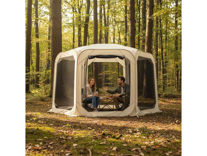 Tente de protection solaire portable anti-UV avec écran pop-up pour prairies, plages et jardins avec sac de rangement