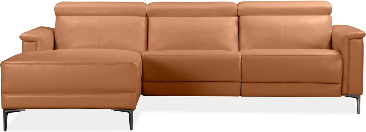 Notio Living Lund 3-Zitsbank - Relax Links Elektrisch - Cognac