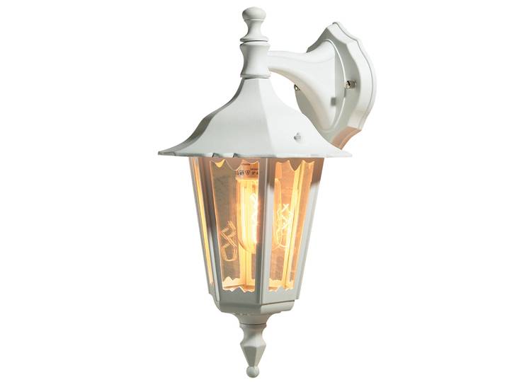 Konstsmide Firenze Applique murale en aluminium laqué blanc avec verre transparent