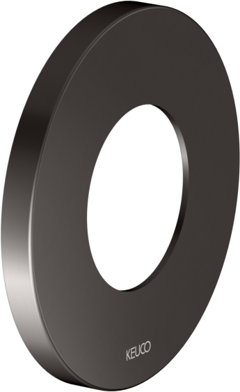 KEUCO IXMO Wandrosette 59556350091 rund, Übergröße, für Ventile und Thermostat-Brausemischer, Ø 10,5 cm, Titanschwarz gebürstet