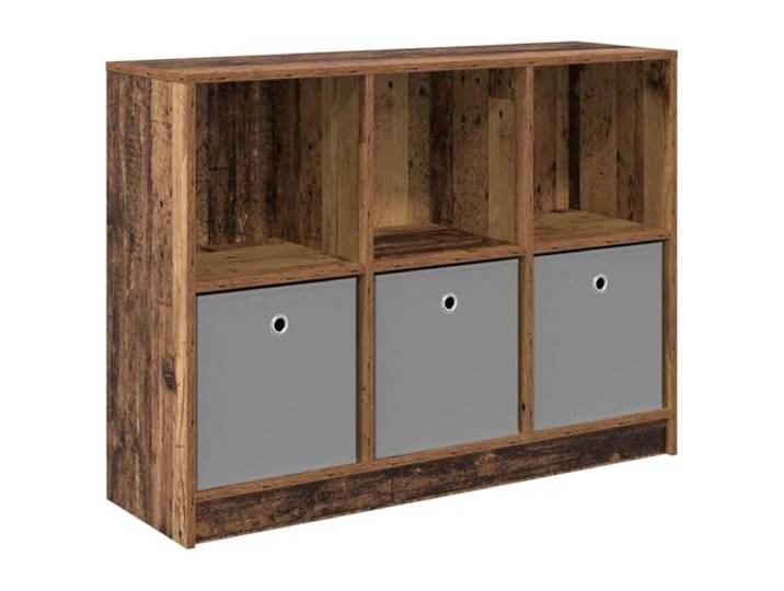 KKgypkn Sideboard Mit Schubladen Altholz 102 x 32 x 73,5 cm Holzwerkstoff, Geräumige Regale, Versenkte Griffe, Für Wohnzimmer Flur Büro