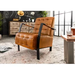 Sessel Echtleder 64x76x83 cognac IRON LABEL #13