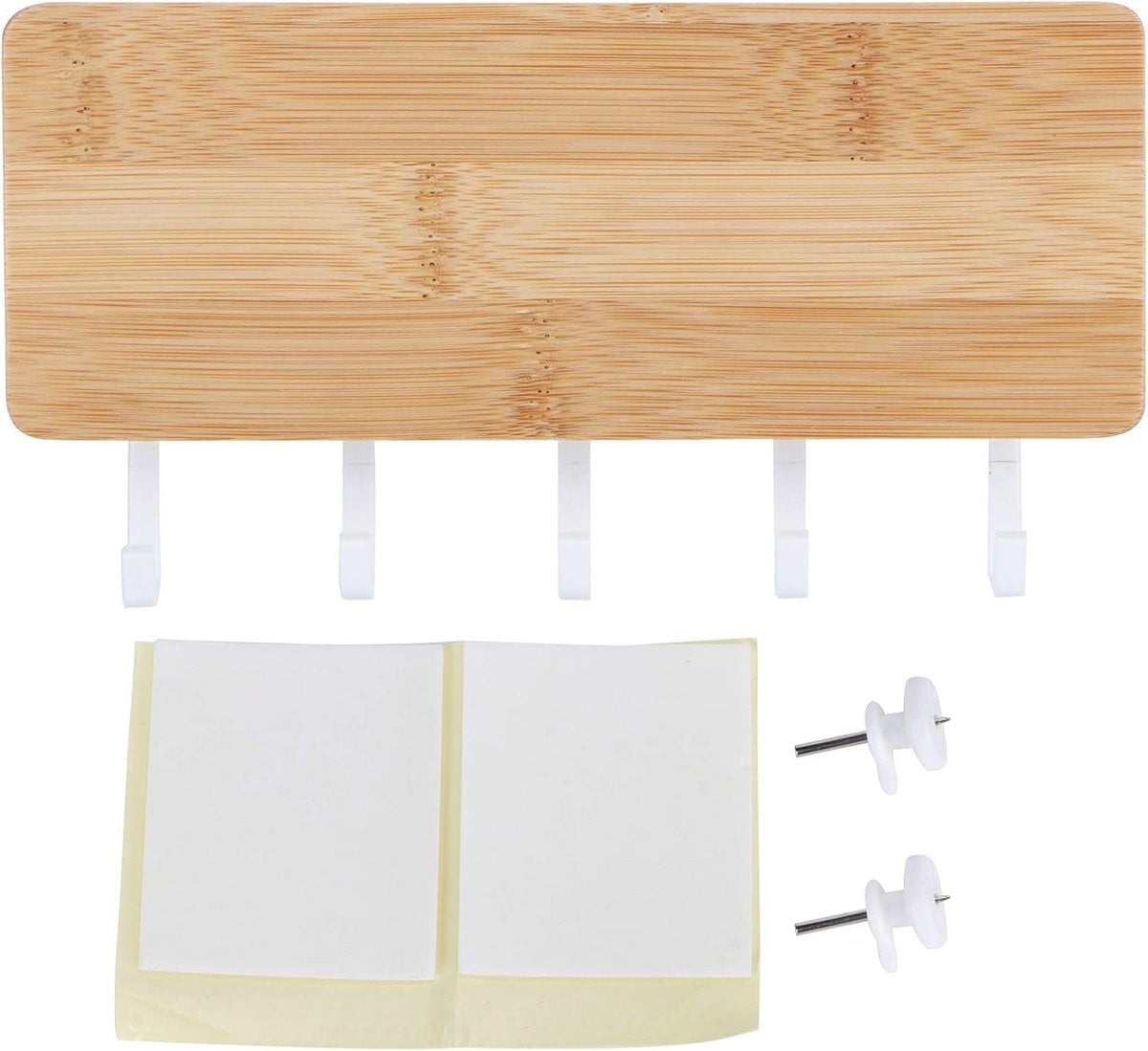 Wandgemonteerde Sleutelhouder met Plank en 5 Haken - Sleutelorganizer voor Muurdecoratie