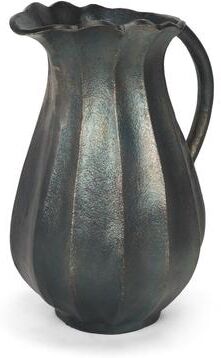 Mercana Anya Antiqued Brass Scalloped Petal Cast Metal Jug