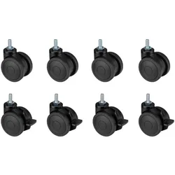 Oplite Castor Wheel GTR S8 Set, Zubehör Gaming Möbel, Schwarz