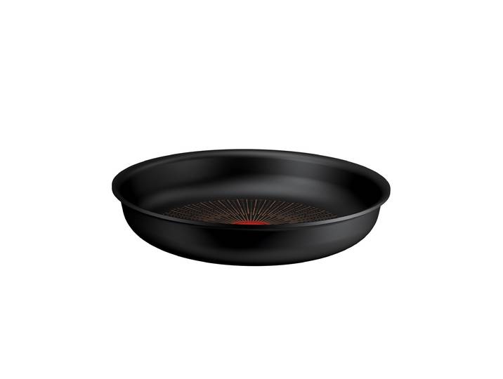 Bratpfanne TEFAL Ingenio Excellence Fusion , schwarz, B:25,8cm H:4,9cm L:25,8cm Ø:24cm, Pfannen, Bratpfanne, abnehmbarer Ingenio-Griff, Thermo-Signal, stapelbar, Induktion