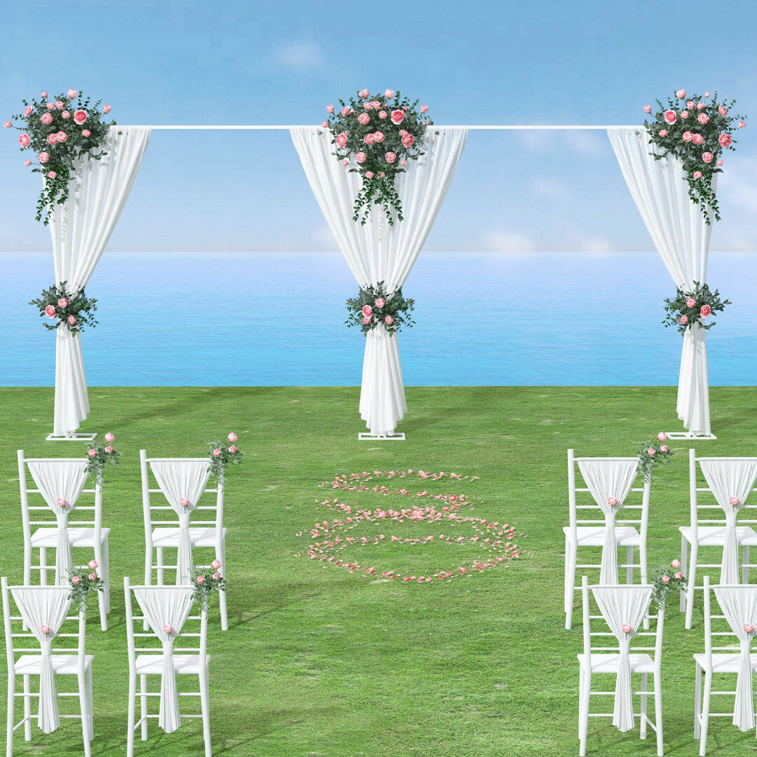 The Party Aisle Iron Wedding Garden Arch Backdrops Stand White 300cm H X 600cm W X 30cm D