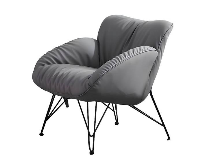 Xlmoebel Sessel Grauer Samt-Loungesessel mit bequemer Polsterung (1-St., Sessel), Hergestellt in Europa