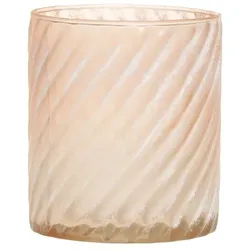 Chic Antique Glas Teelichthalter mit Muster, 8,5x7,5 cm, antique rosa