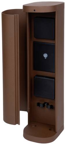 BOLD 10637 Gartensteckdose 2fach Rost ohne Kabel, mit Schalter, mit Timer, per App steuerbar, programmierbar