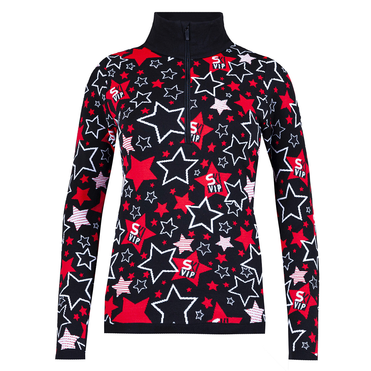 Newland Damen gestricktes Funktionsshirt ADAMANTEA black/red - M