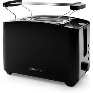 Clatronic Toaster TA 3801, mit 7 Röststufen & Auftaufunktion, schwarz, 750W, Kunststoff, mit Brötchenaufsatz, für 2 Scheiben