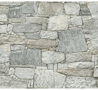 York Wallcoverings Grey and Beige Chateau Stone Peel and Stick Wallpaper