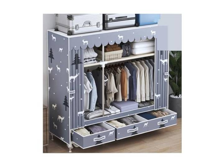 MCLIUJIA Mobiler Kleiderschrank Stoff-Kleiderschrank, Freistehender Kleiderständer, Moderne Kleiderschränke, Abnehmbar Schneller und einfacher Aufbau(130x45x165cm)