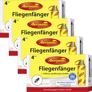 Aeroxon Fliegenfalle Fliegenfänger, zum Aufhängen, Klebstreifen, wirkt bis zu 8 Wochen, 16 Stück