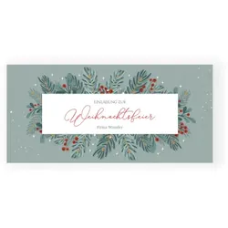Einladungskarte Weihnachten: Funkelnde Weihnachten in Mint