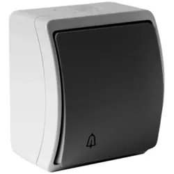 Türklingel Klingelknopf Klingeltaster Taster grau/anthrazit IP44 155-08-DRV
