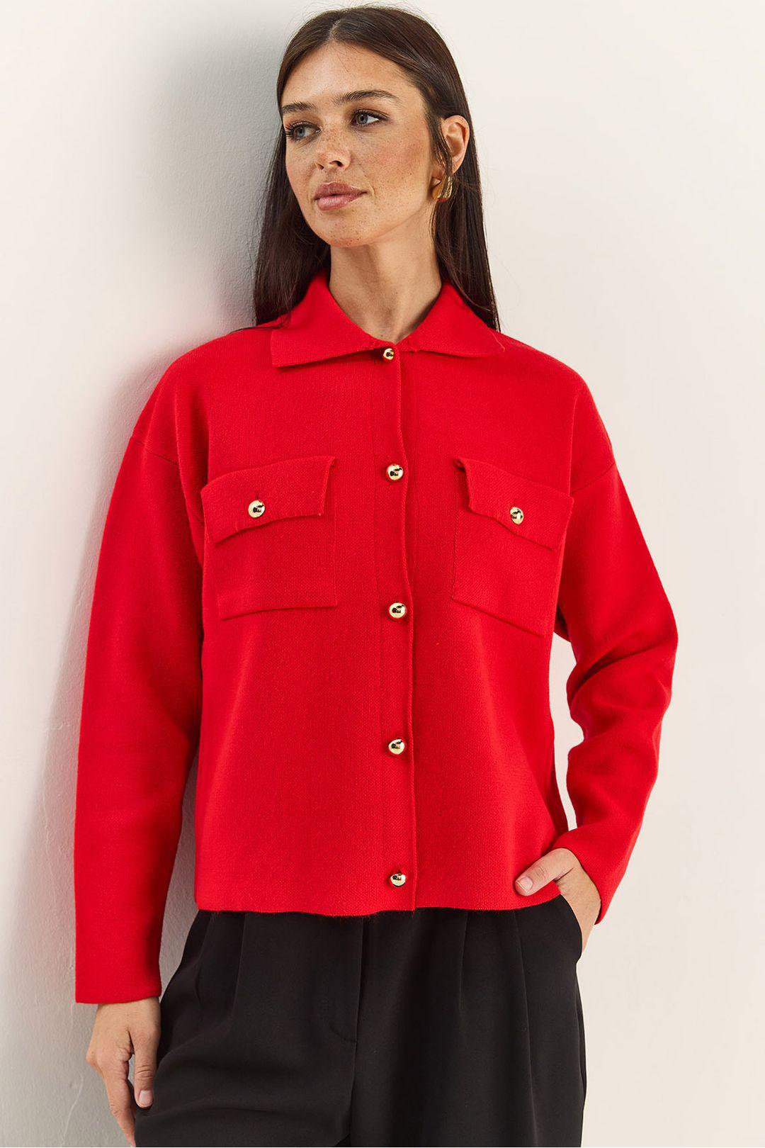Polo-Kragen-Cardigan