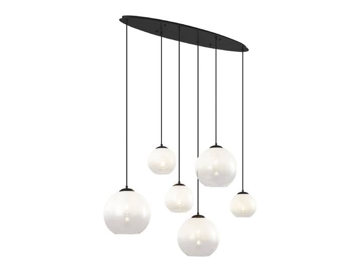 Suspension moderne noire avec verre blanc rectangulaire 6