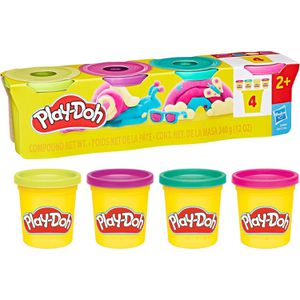 Play-Doh Knete G06895X0, kräftige Farben, ab 2 Jahren, farbig sortiert, 4 Dosen je 85g