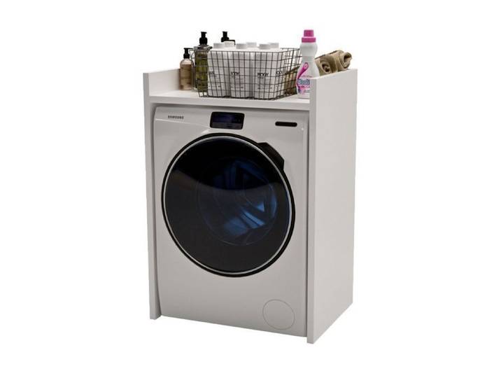 Armoire pour lave-linge Armoire de salle de bains Meuble de salle de bains Étagère pour lave-linge 66x95x62 Blanc