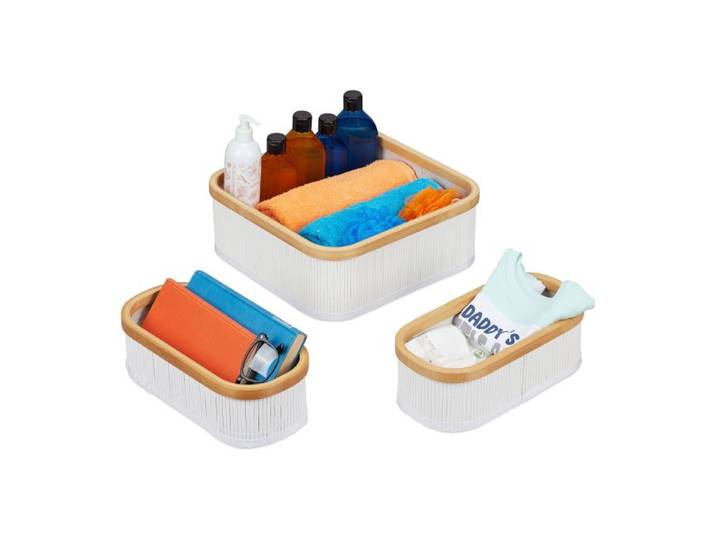 Relaxdays Aufbewahrungskorb im 3er Set