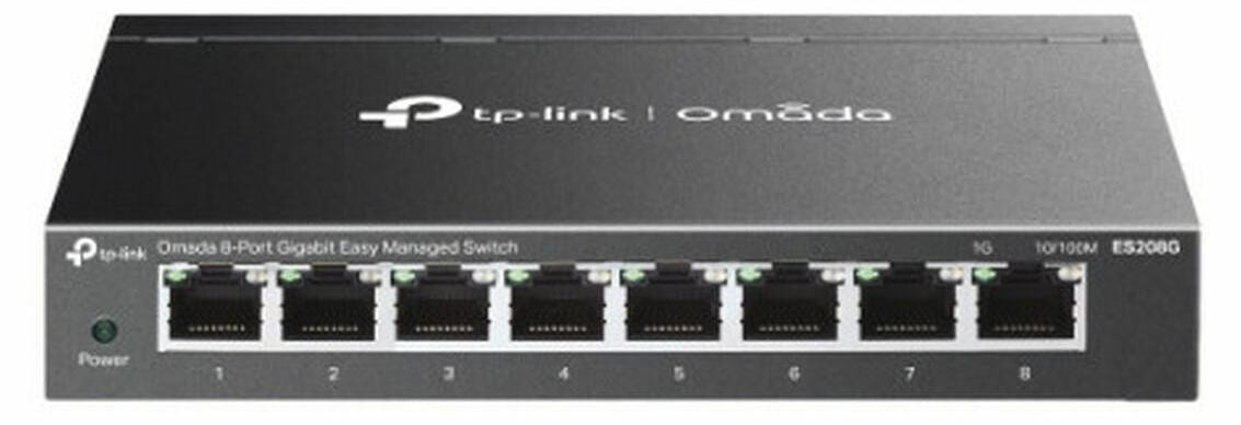 TP-Link Omada ES208G L2-switch met 8 Gigabit Ethernet-poorten, zwart