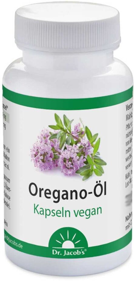 Dr. Jacob's Oregano-Öl Kapseln Carvacrol Thymol vegan 60stk