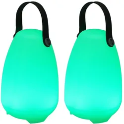 ProGarden, Tischlampe, 2er-Set Akku Tischlampe mit 4 Lichtmodi in weiss & 16 RGB-Farben, 20,5cm, IP44