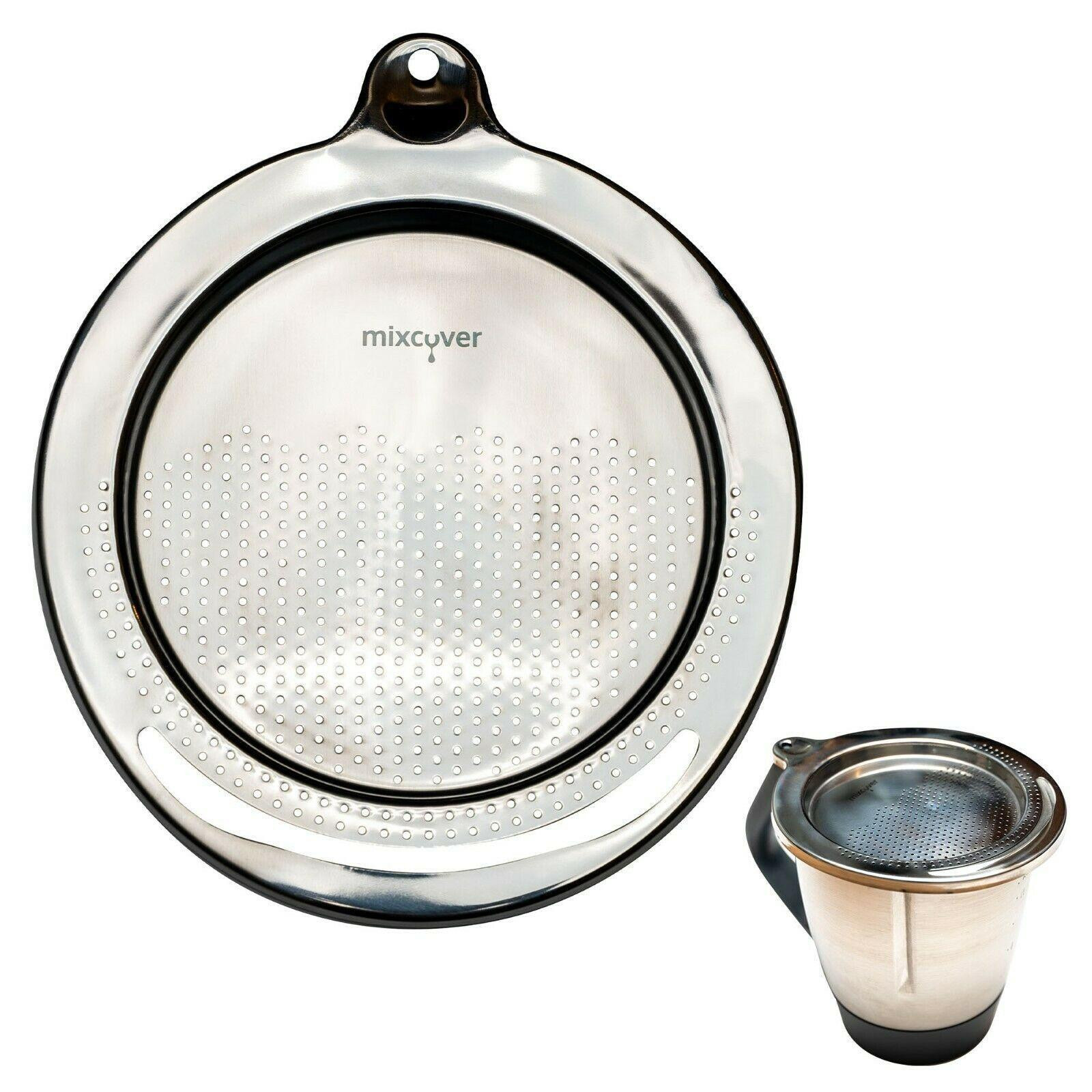 Mixcover RVS zeef afgiet-hulp en spritzschutz voor Thermomix TM6 en TM5